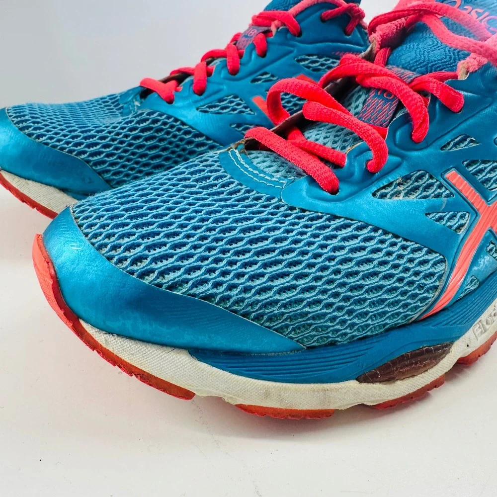 Asics Gel-Cumulus 18 Running Shoes Cushion Comfort Athletic Blue‎ Pink US 9